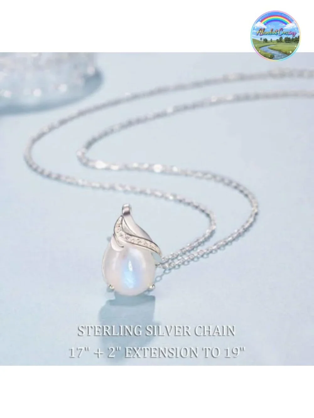 Sterling Silver Moonstone Necklace New Beginnings Gift Inspirational